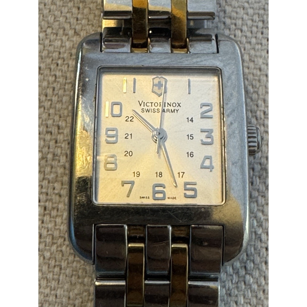 Victorinox Swiss Army Alliance 24168 Two Tone Rectangle Quartz Watch 6.75" - Picture 4 of 16